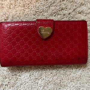 Authentic red Gucci wallet